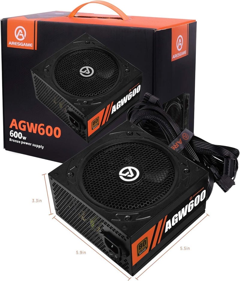 ARESGAME Power Supply 600W 80+ Bronze Certified PSU (AGW600) - Image 5